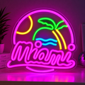 Néon Palmier Tropical – Coucher de Soleil